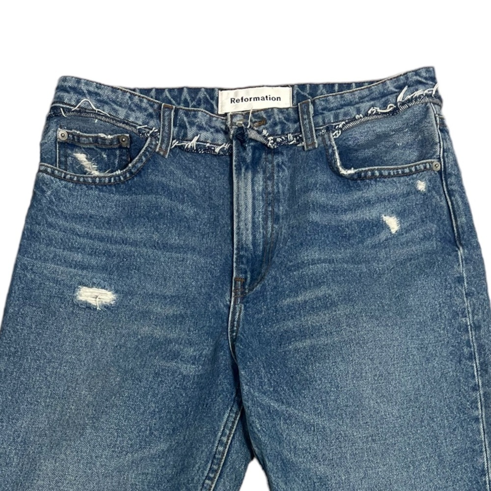 Reformation CBK cigarette straight leg jeans size 28 cropped vintage distressed - Picture 3 of 11